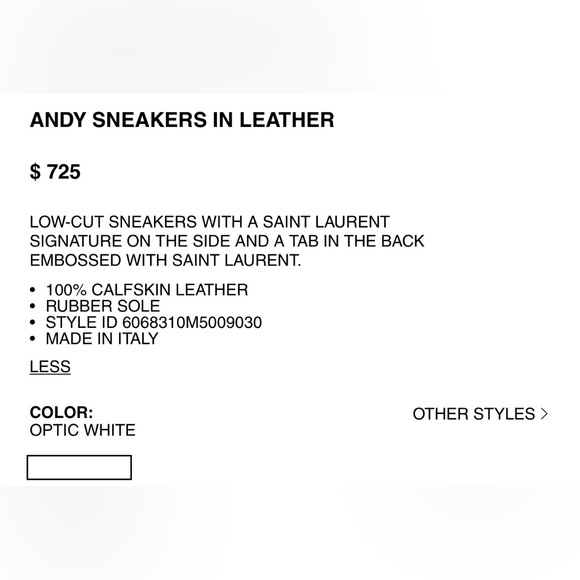 Authentic Saint Laurent Andy sneakers - Picture 5 of 16